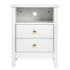 Tables de chevet lot de 2 avec station de recharge table d'appoint avec 2 tiroirs avec ports USB et prises de courant chevet de lit