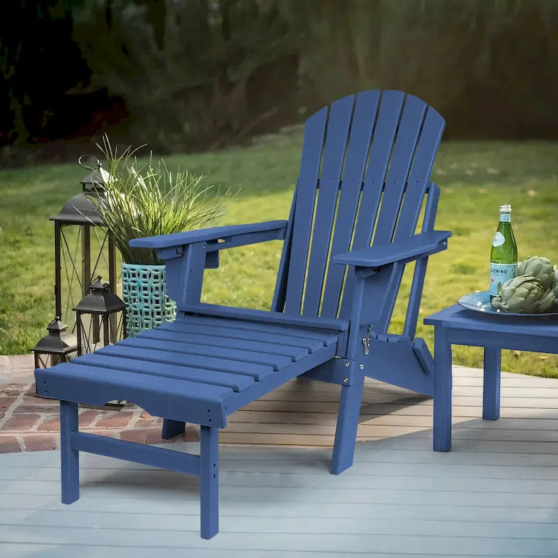 Chaise Adirondack pliante et réglable Vrakae avec repose-pieds