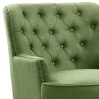 Fauteuil d'appoint capitonné à oreilles large de 76 cm en velours/lin Mignon de Moser Bay
