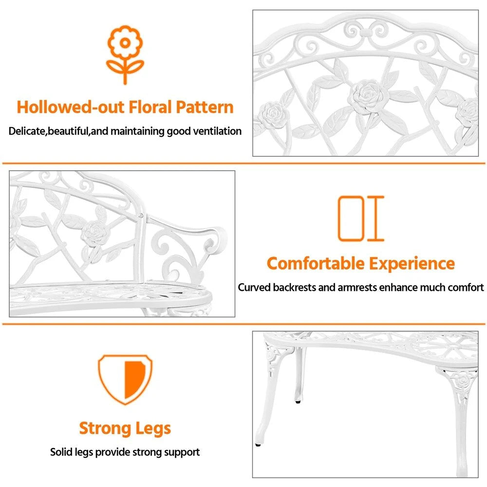 Yaheetech Banc en métal pour l'extérieur, Patio, Parc, Jardin - N/A