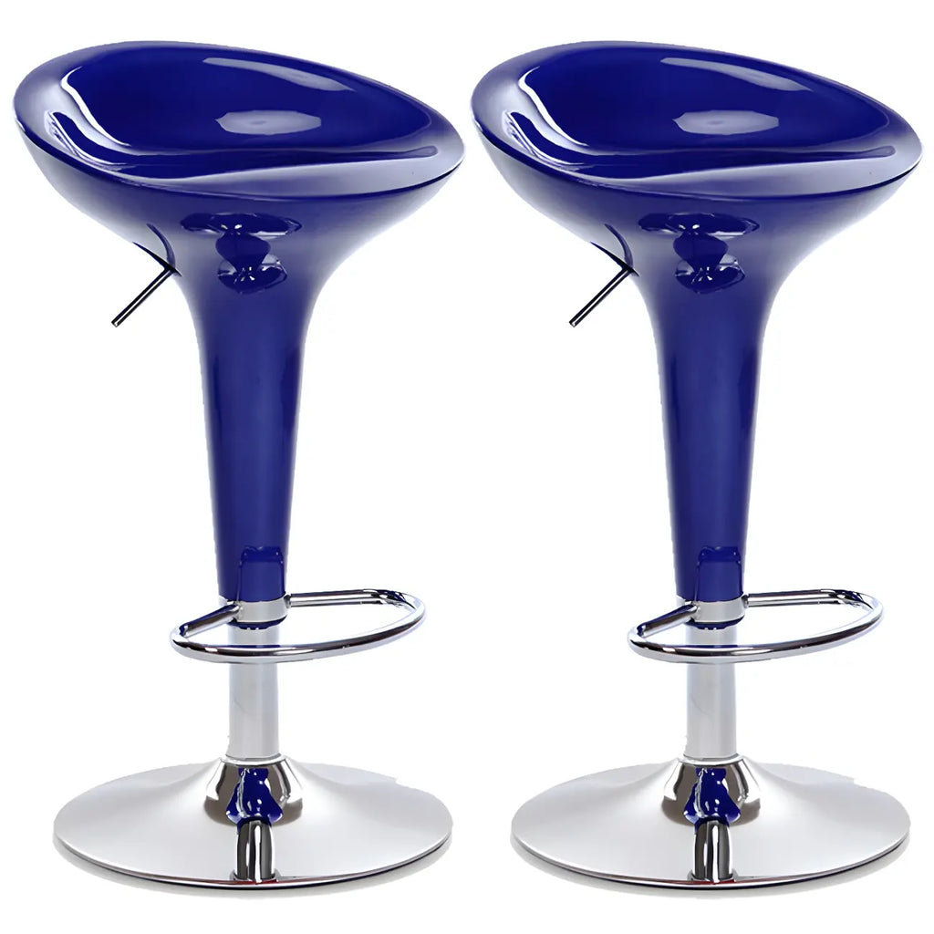 Tabouret de bar pivotant en plastique chromé, réglable en hauteur