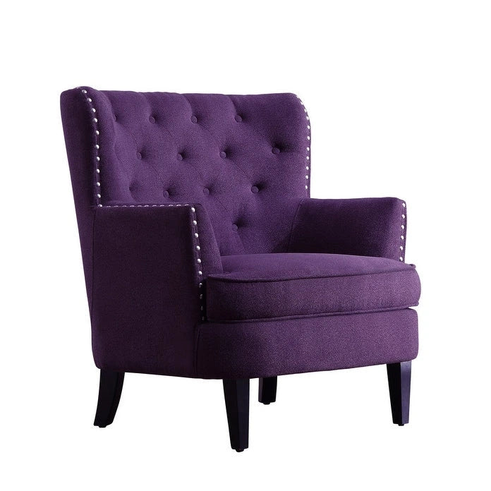 Fauteuil d'appoint capitonné à oreilles large de 76 cm en velours/lin Mignon de Moser Bay