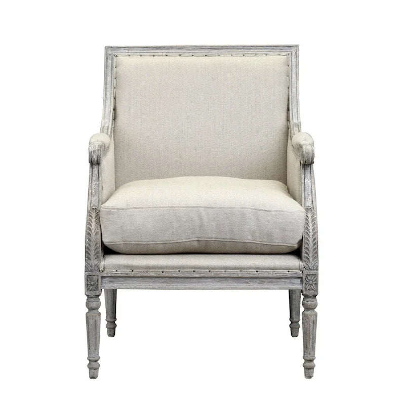 Chaise de salle à manger en bois blanc cassé Burnham Home Designs, collection Prentice