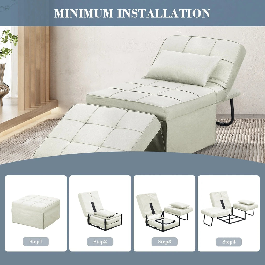 Canapé Convertible Lit Canapé Fauteuil Ottoman Pliant Fauteuils Inclinables pour Salon