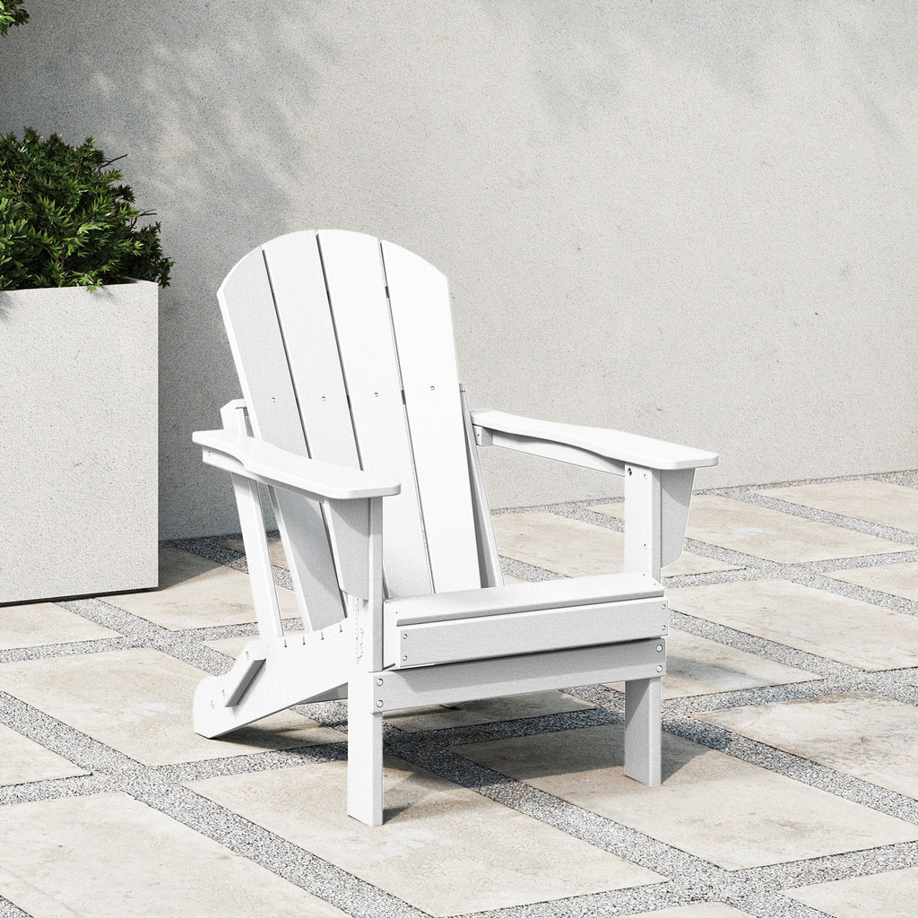 Chaise Adirondack pliante de patio d'extérieur tout temps résistante à la décoloration Polytrends Laguna