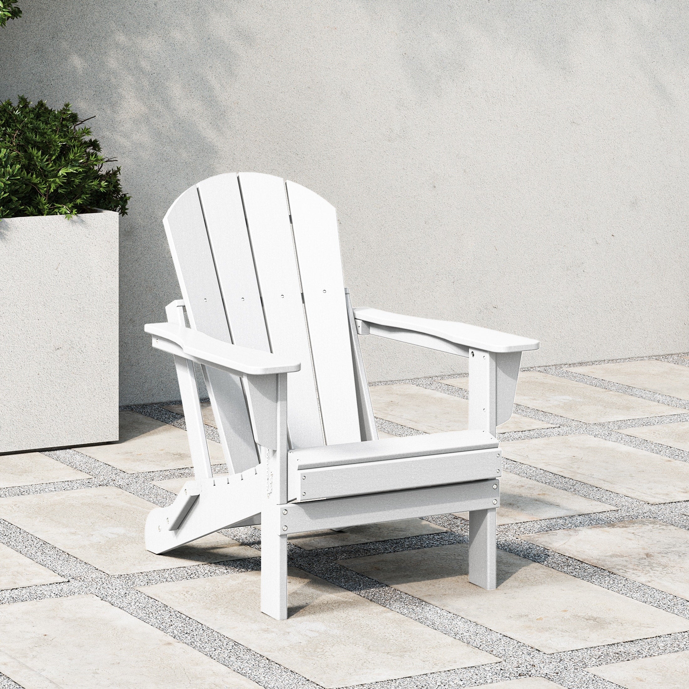 Chaise Adirondack pliante de patio d'extérieur tout temps résistante à la décoloration Polytrends Laguna