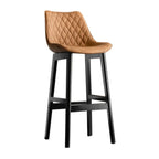 Tabourets de bar en similicuir style Mid-Century Modern avec pieds en bois