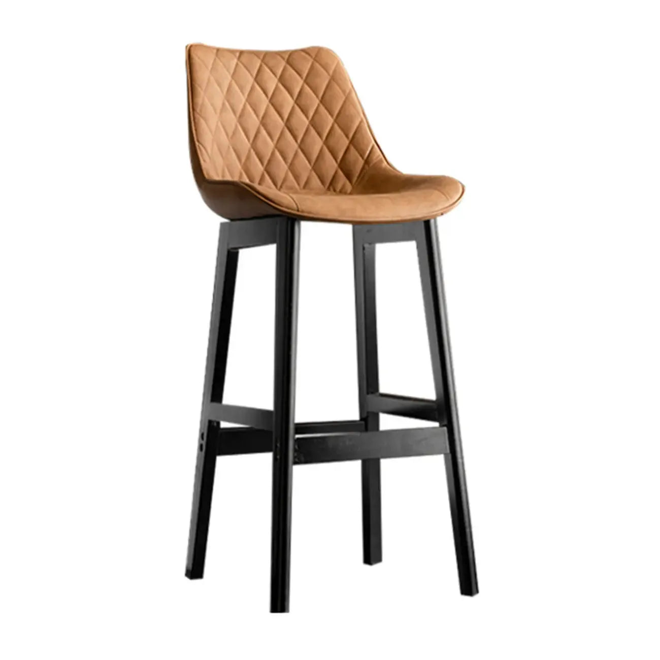 Tabourets de bar en similicuir style Mid-Century Modern avec pieds en bois