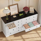 Commode 10 tiroirs, commode en bois 55 grands tiroirs et commodes
