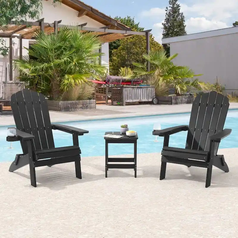 Lot de 2 chaises Adirondack pliantes Bonosuki pour patio et brasero