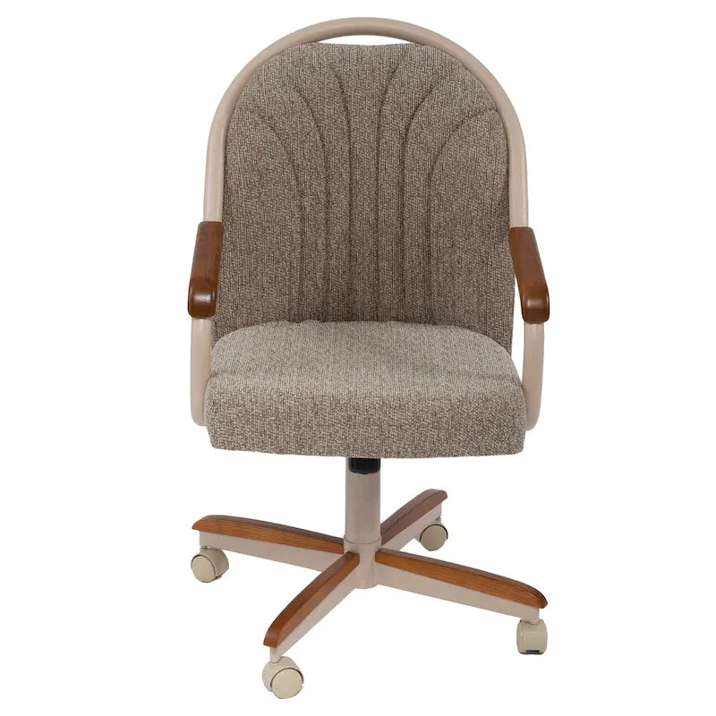Chaise à roulettes pivotante et inclinable avec coussin pour repas décontractés