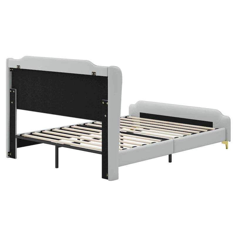 Lit rembourré moderne en cuir PU Uphou de Christopher Knight Home