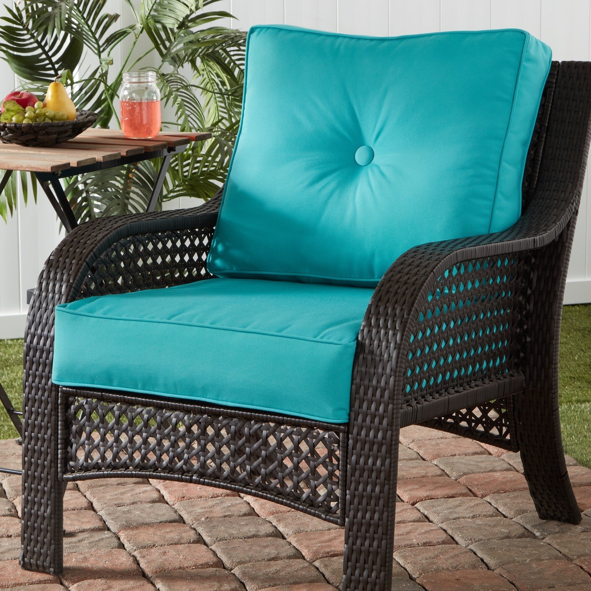 Ensemble de 2 coussins d'extérieur Sunbrella haut de gamme à assise profonde