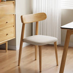 Chaise de salle à manger moderne en cuir sans accoudoirs avec dossier bas