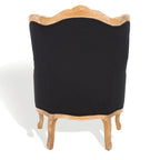 Fauteuil à oreilles Kali en chêne et lin naturel SAFAVIEH Couture - 34Lx34Px40H