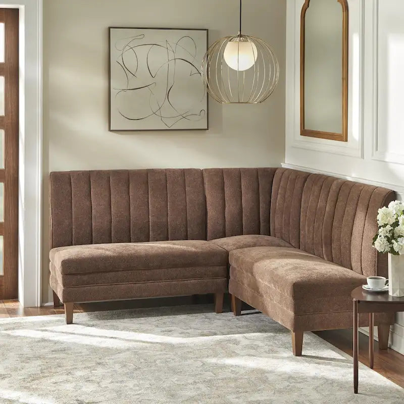 Ensemble banquette rembourrée à dossier cannelé 3 pièces Kerrington de Lifestorey