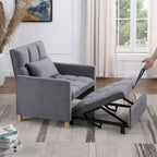 Chaise longue convertible 3-en-1 en lit, noir