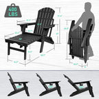 Chaise Adirondack pliante et réglable Vrakae avec repose-pieds