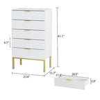 Commode à 5 tiroirs avec table de chevet et meuble de rangement 60 cm L Blanc/Noir