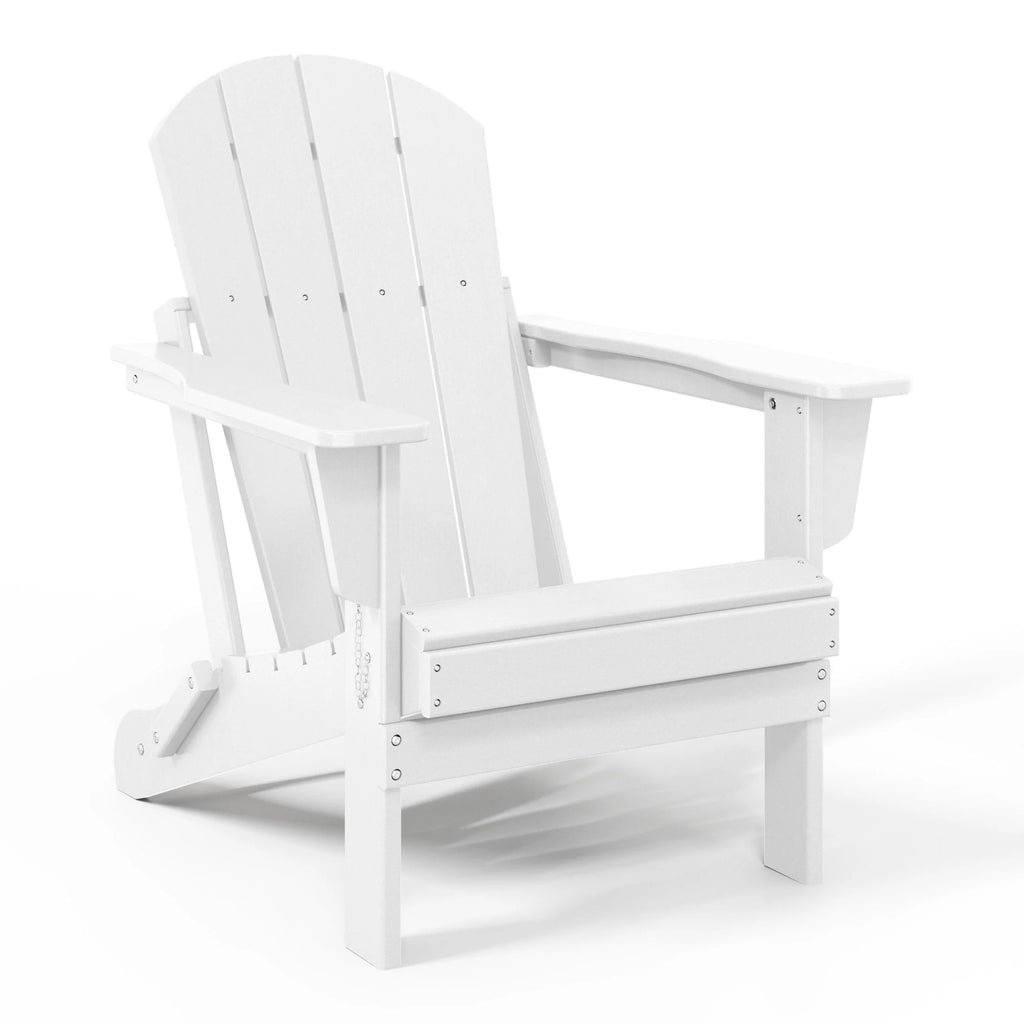 Chaise Adirondack pliante de patio d'extérieur tout temps résistante à la décoloration Polytrends Laguna
