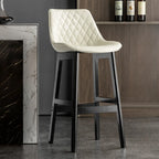Tabourets de bar en similicuir style Mid-Century Modern avec pieds en bois