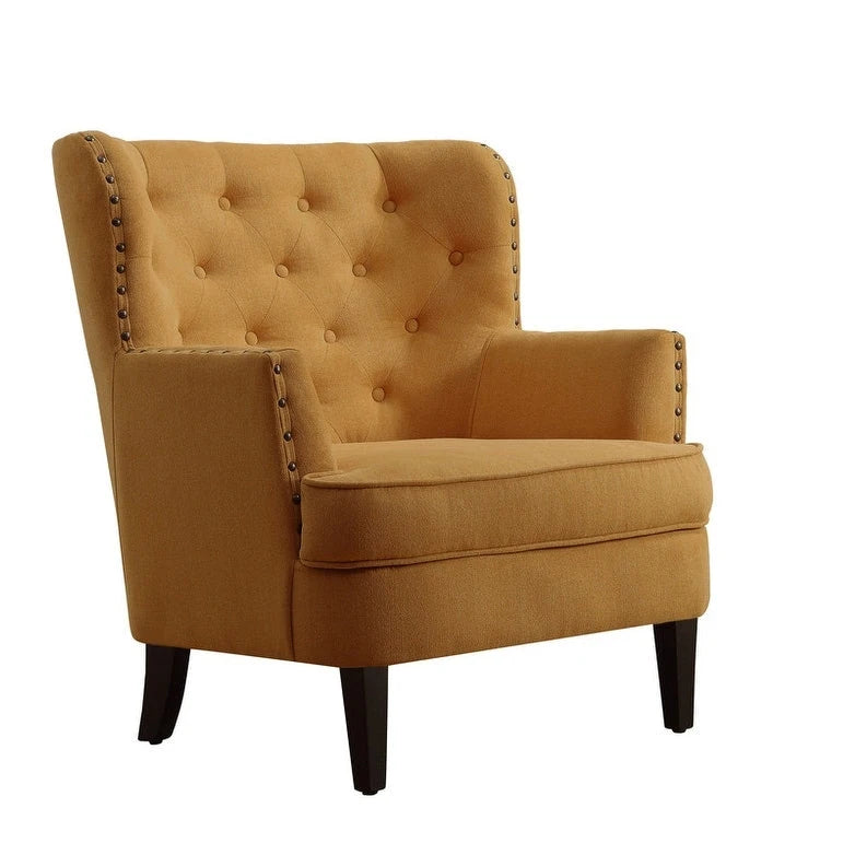 Fauteuil d'appoint capitonné à oreilles large de 76 cm en velours/lin Mignon de Moser Bay