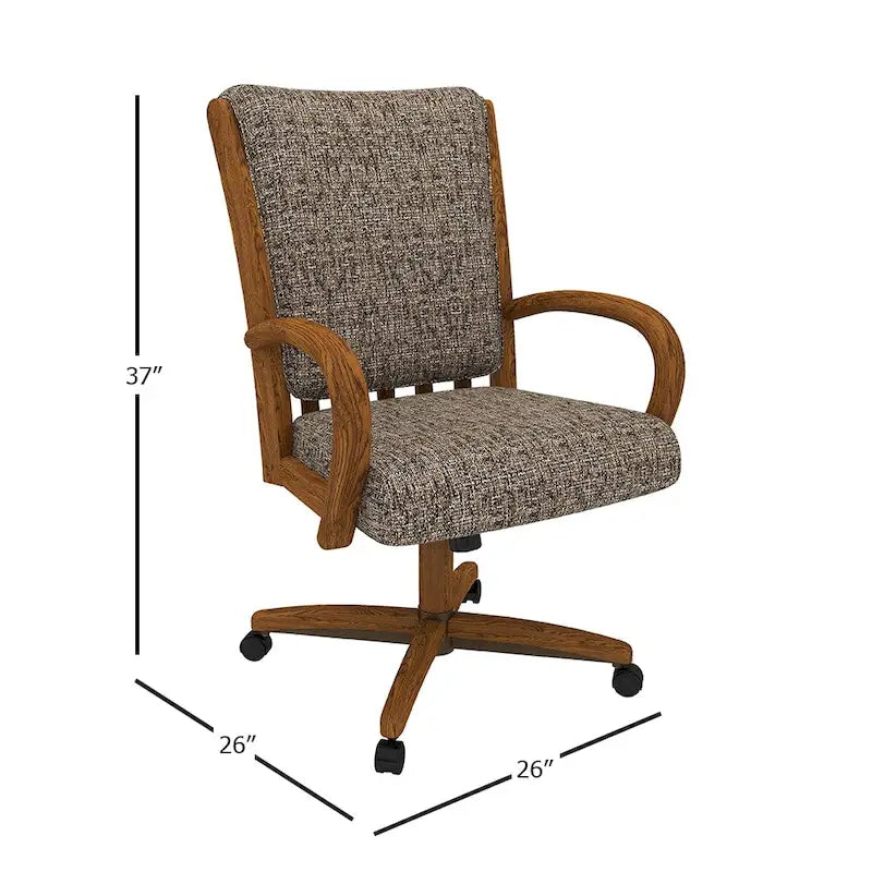Chaise de salle à manger Chromcraft Darell Caster finition châtaigne