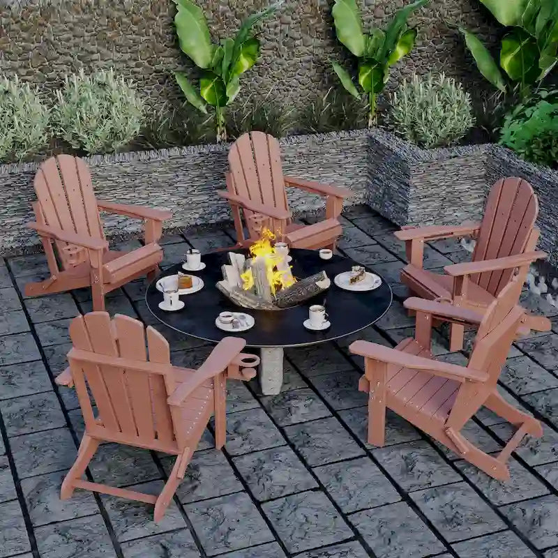 Chaise Adirondack pliable d'extérieur avec porte-gobelet