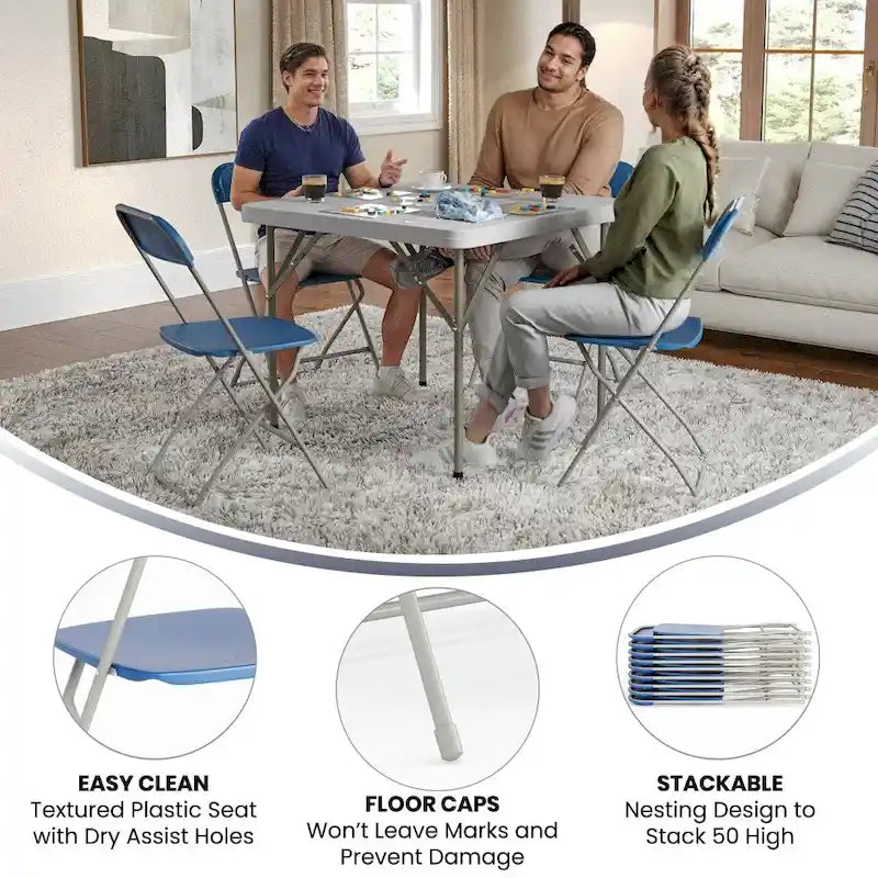 Chaise pliante en plastique - Lot de 10 - Capacité de 295 kg - Chaise événementielle