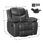 Fauteuil inclinable en cuir, large, durable, avec massage et chauffage
