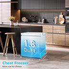 Congélateur coffre de 51 litres avec panier amovible, drain de fond, thermostat à 7 niveaux, design autonome pour la maison et l'appartement