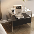 Table de chevet avec tiroirs en acrylique transparent