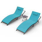 Kullavik – Ensemble de 3 chaises longues d'extérieur