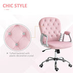 Chaise de bureau à domicile en velours réglable en hauteur avec accoudoirs rembourrés et roulettes - N/A