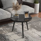 Table d'appoint ronde en bois blanc pour le salon
