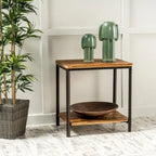 Table d'appoint Ronan Wood Rustic Metal par Christopher Knight Home