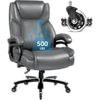 Chaise de bureau Bossin Big and Tall pour cadres, 227 kg, soutien lombaire réglable, chaise ergonomique avec dossier haut en cuir PU