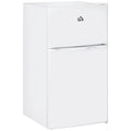 HOMCOM Mini Réfrigérateur Double Porte avec Congélateur, Réfrigérateur Compact de 90L avec Étagère Réglable, Thermostat Réglable