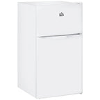 HOMCOM Mini Réfrigérateur Double Porte avec Congélateur, Réfrigérateur Compact de 90L avec Étagère Réglable, Thermostat Réglable