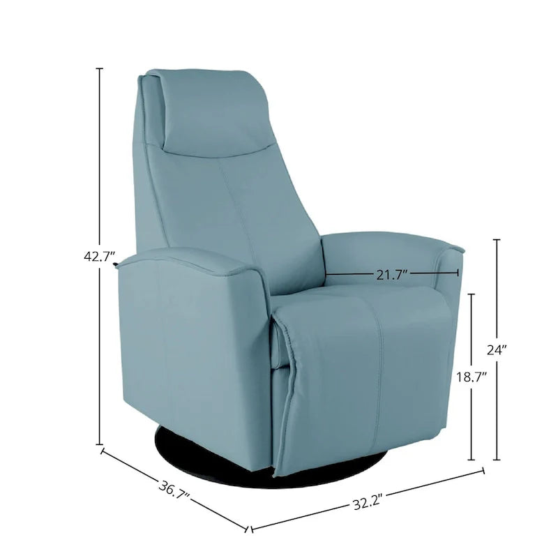 Fauteuil Fjords Urban en cuir avec balancier et repose-pieds intégré