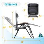 Fauteuil de relaxation zéro gravité XL surdimensionné et rembourré, avec accoudoirs plus larges, inclinable et porte-gobelet - N/A