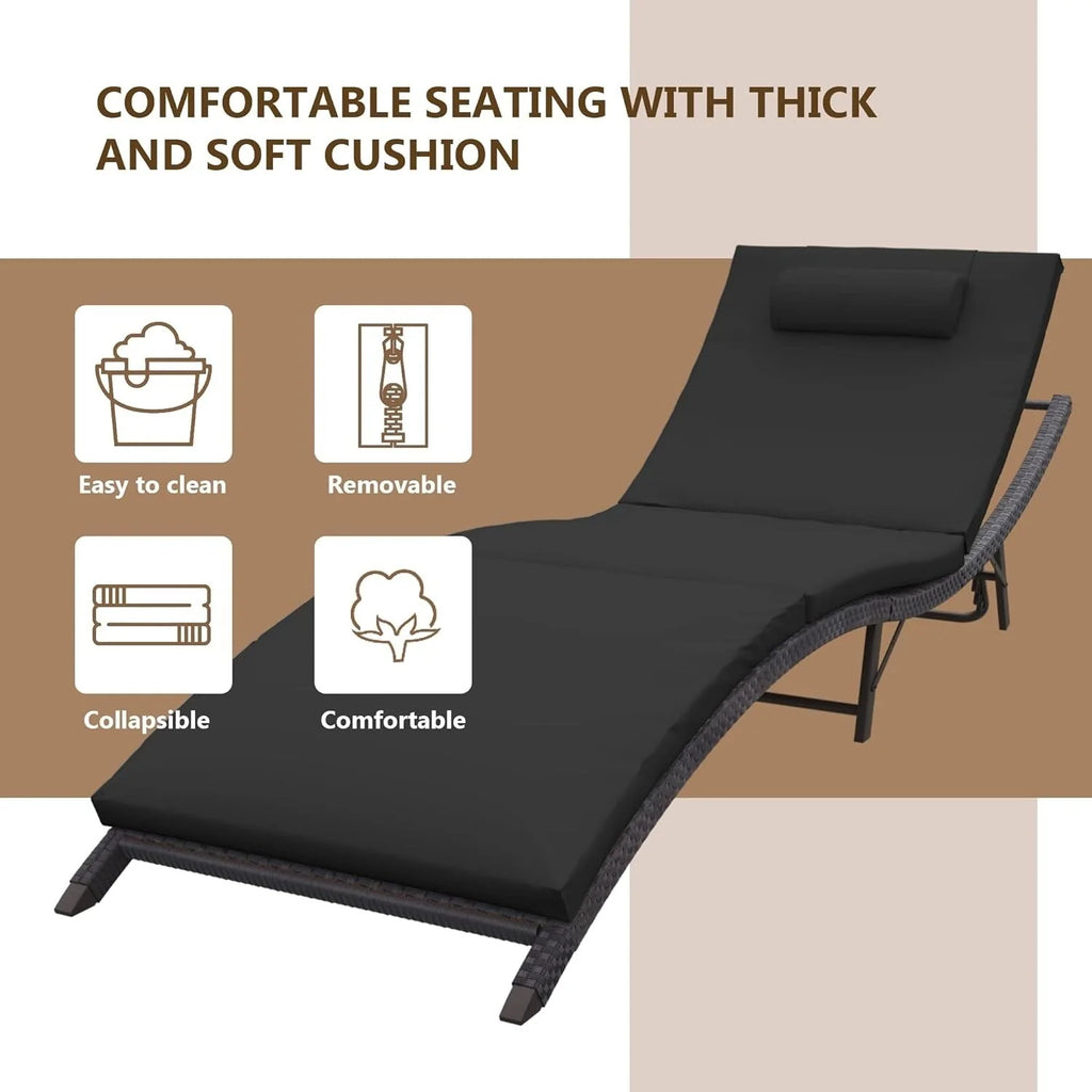 Kullavik – Ensemble de 3 chaises longues d'extérieur