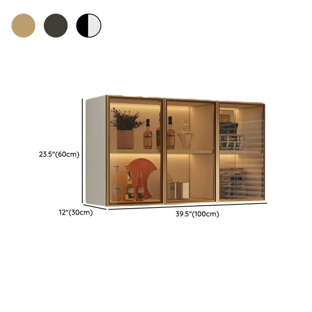 Buffet de cuisine mural gris en bois avec rangement