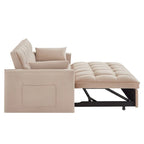 Canapé convertible 4 en 1 avec accoudoirs et poches de rangement, canapé-lit escamotable capitonné multifonction avec dossier réglable