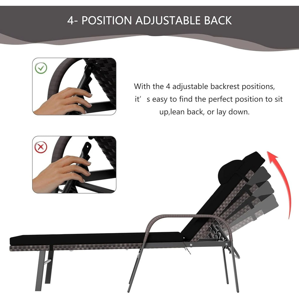 Kullavik – Ensemble de 3 chaises longues d'extérieur