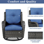 Chaises longues à bascule d'extérieur Gymojoy en osier avec base pivotante (lot de 2)