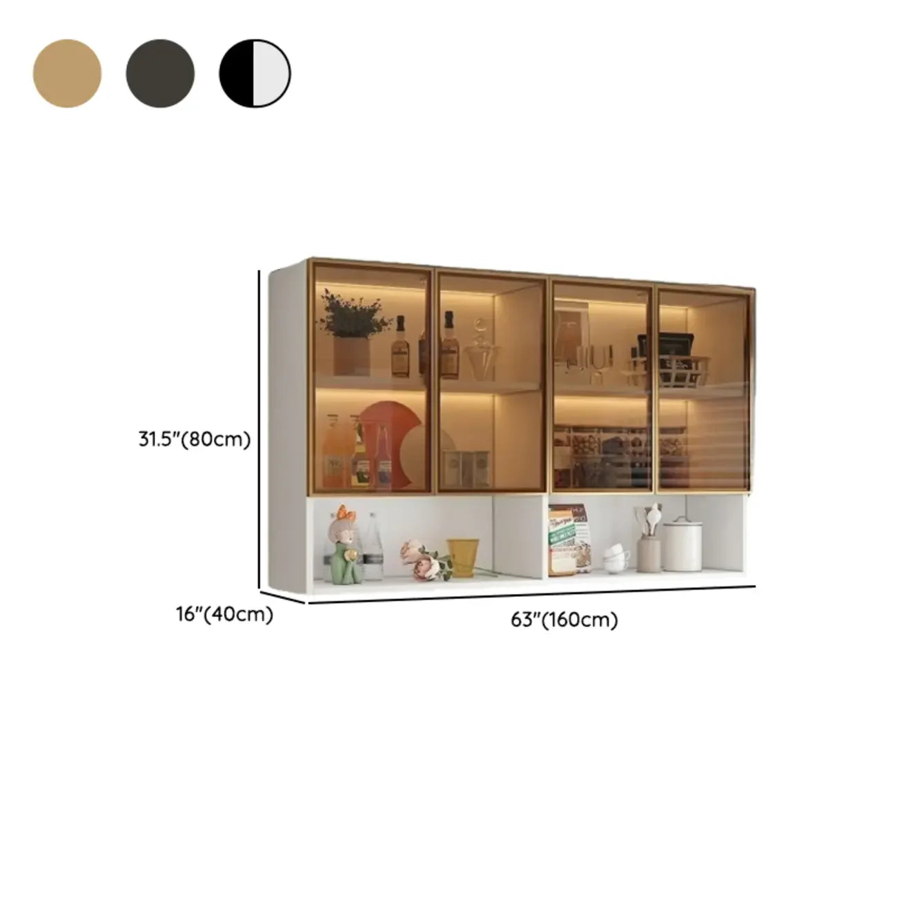 Buffet de cuisine mural gris en bois avec rangement