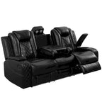 Ensemble canapé inclinable 3 places moderne en cuir avec LED et recharge sans fil