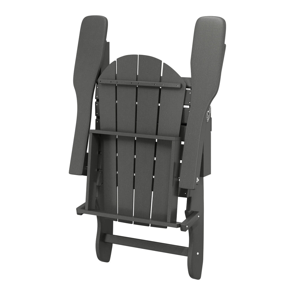 Chaise Adirondack pliante de patio d'extérieur tout temps résistante à la décoloration Polytrends Laguna