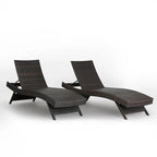 Chaises longues en osier tout temps - Lot de 2